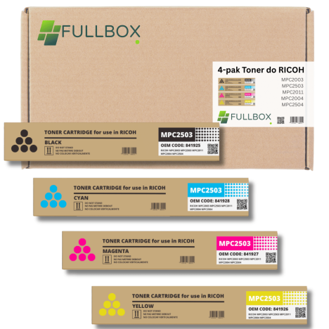 FULLBOX 4-pak toner do RICOH MPC2003 MPC2503 MPC2011 MPC2004 MPC2504