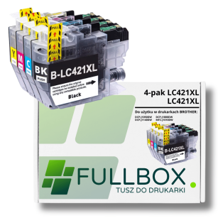 FULLBOX 4-pak TUSZ do BROTHER LC421XLBK LC421XLC LC421XLM LC421XLY