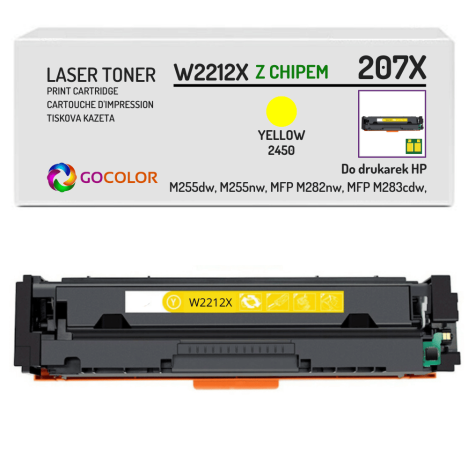 Toner do HP W2212X 207X LaserJet Pro MFP M282nw M283cdw Yellow z CHIPEM zamiennik 2.45K