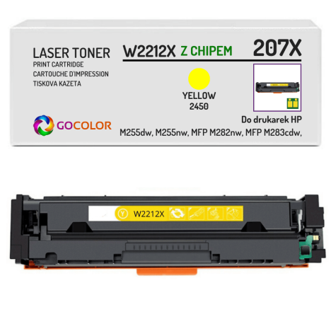Toner do HP W2212X 207X LaserJet Pro MFP M282nw M283cdw Yellow z CHIPEM zamiennik 2.45K