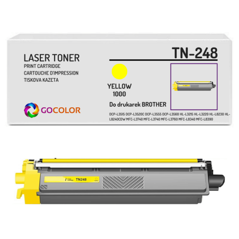 Toner do BROTHER TN248Y DCPL3515 DCPL3520 HLL3215 Yellow  Zamiennik 1.0K