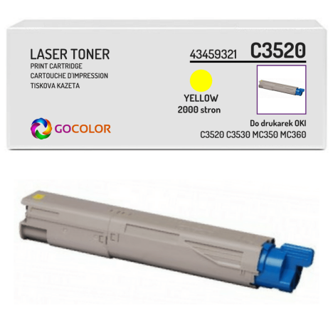Toner do OKI C3520 C3530 MC350 MC360 mfp, 43459321 Yellow zamiennik