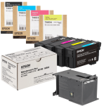 Epson oryginalny tusz T40D1 T40D2 T40D3 T40D4 + oryginalny pojemnik na zużyty tusz C13S210057 4-pak - 3