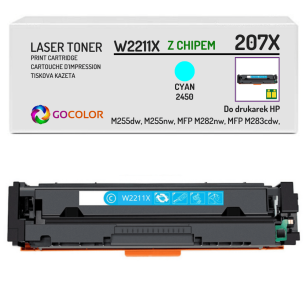 Toner do HP W2211X 207X LaserJet Pro MFP M282nw M283cdw Cyan z CHIPEM zamiennik 2.45K