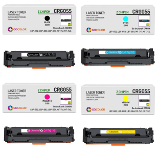 4 x Toner do CANON CRG055K CRG055C CRG055M CRG055Y iSENSYS MF743Cdw MF744Cdw CMYK z CHIPEM zamiennik 2.3K/2.1K