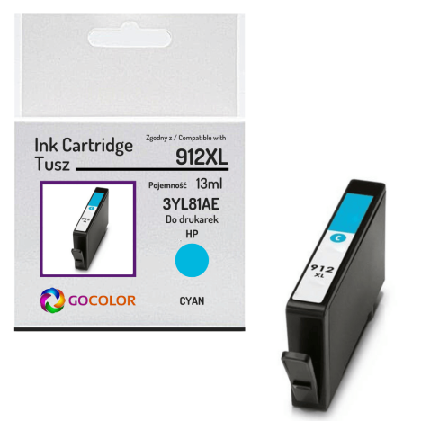 Tusz do HP 3YL81AE 912XL Cyan Zamiennik