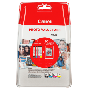 Canon oryginalny tusz CLI571 + 50 x papier 0386C006 black / cyan / magenta / yellow 4-pak