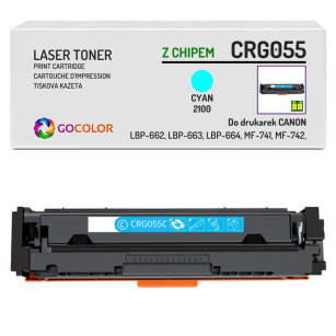 Toner do CANON CRG055 3015C002 iSENSYS MF743Cdw MF744Cdw Cyan z CHIPEM zamiennik 2.1K