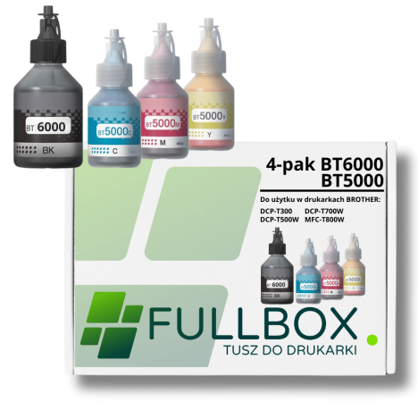FULLBOX 4-pak TUSZ do BROTHER BT6000 BT5000C BT5000M BT5000Y