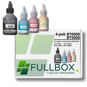 FULLBOX 4-pak TUSZ do BROTHER BT6000 BT5000C BT5000M BT5000Y