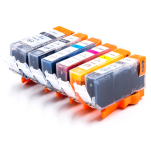 6 X TUSZ do CANON PGI525 CLI526 black pigment / black / cyan / magenta / yellow zamiennik - 3