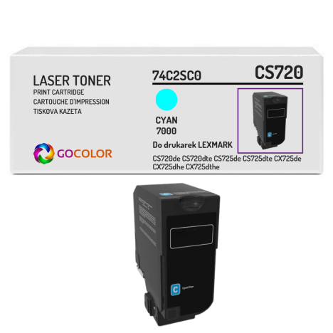 Toner do LEXMARK CS720 74C2SC0 7.0K cyan zamiennik