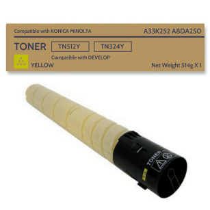 Toner do KONICA MINOLTA TN512Y TN324Y Yellow Bizhub C258/C308 454e Develop Ineo +258