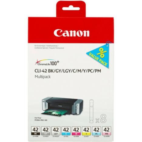 Canon oryginalny tusz CLI42 6384B010 BK/C/M/Y/GY/LGY/PC/PM 8-Pack