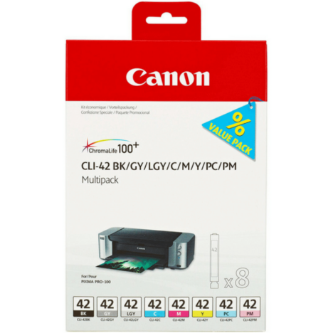 Canon oryginalny tusz CLI42 6384B010 BK/C/M/Y/GY/LGY/PC/PM 8Pack