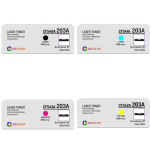 4 X TONER do HP CF540A CF541A CF542A CF543A 203A Zamiennik - 2