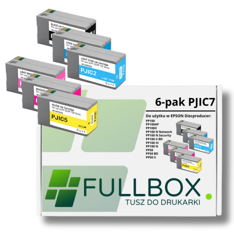 FULLBOX 6-pak TUSZ do EPSON PJIC1 PJIC2 PJIC3 PJIC4 PJIC5 PJIC6 ( PJIC7 )