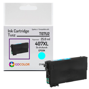 Tusz do EPSON 407XL T07U2 C13T07U240 WorkForce Pro WF4745DTWF cyan Zamiennik 25.0ml