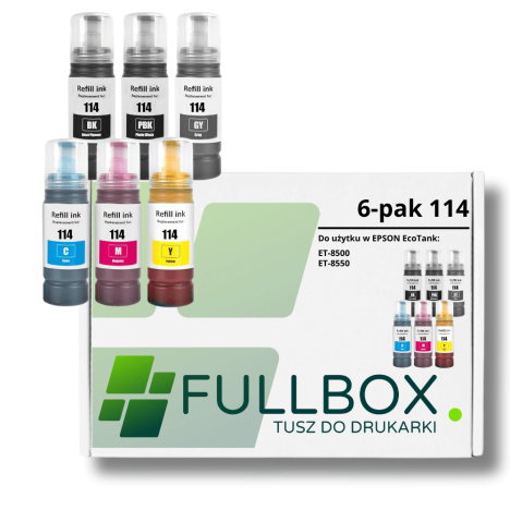 FULLBOX 6-pak Tusz do EPSON 114 T07A1 T07B1 T07B2 T07B3 T07B4 T07B5