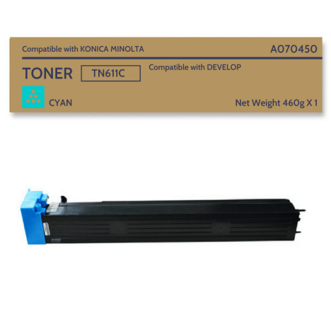 Toner do KONICA MINOLTA TN611C TN411C Cyan Bizhub C451/C550/C650; Develop C451/C550