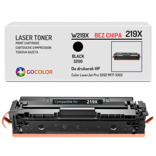 Toner do HP W2190X 219X Color LaserJet Pro MFP 3302 PRO 3202 3,2K black BEZ CHIPA