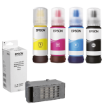 Epson oryginalny tusz 112 T06C6 C13T06C64A + oryginalny pojemnik na zużyty tusz C12C934591 4-pak - 3