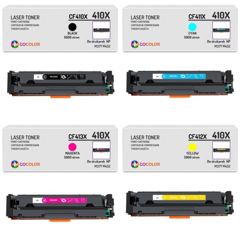 4 X TONER do HP CF410X CF411X CF412X CF413X 410X Zamiennik
