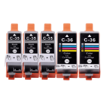 FULLBOX 5-pak Tusz do CANON PGI35BK CLI36C - 2