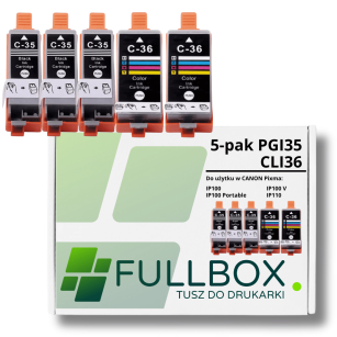 FULLBOX 5-pak TUSZ do CANON PGI35BK CLI36C