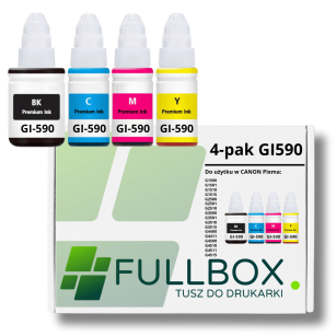 FULLBOX 4-pak TUSZ do CANON GI590B GI590C GI590M GI590Y