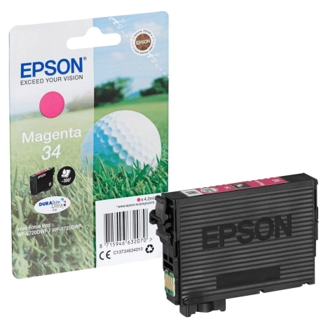 Epson oryginalny tusz 34 T346340 C13T34634010 WorkForce Pro WF3720 WF3700 Series magenta 4.2ml