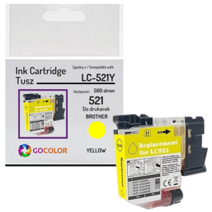 Tusz do BROTHER LC521Y DCP-J1310DW DCP-J1260W 0.5K yellow zamiennik