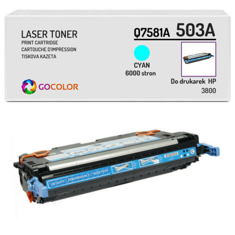 EOL Toner do HP Q7581A 503A 3800 Cyan Zamiennik
