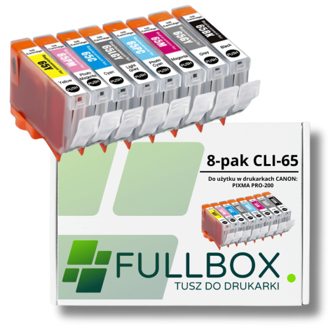 FULLBOX 8-pak TUSZ do CANON CLI65 PIXMA PRO-200