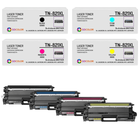 4 X Toner do BROTHER TN821XL MFC-L9630CDN MFC-L9430CDN CMYK zamiennik
