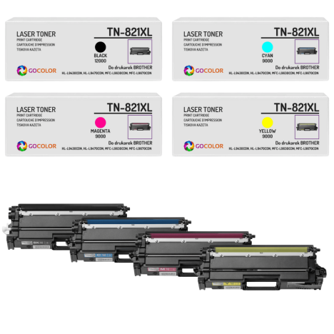 4 X TONER do BROTHER TN821XL MFC-L9630CDN MFC-L9430CDN CMYK zamiennik
