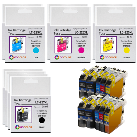 10 X TUSZ do BROTHER LC227XL LC225XL zamiennik