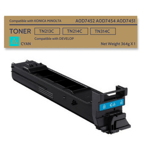 Toner do KONICA MINOLTA TN213C TN214C TN314C Cyan Bizhub C200 Develop Ineo 203+