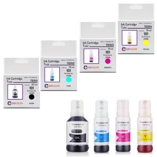 4 X TUSZ do EPSON 101 T03V1 T03V2 T03V3 T03V4 Zamiennik