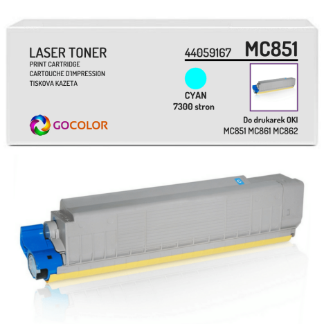Toner do OKI MC851 MC861 MC862 dn, cdtn, cdxn, 44059167 Cyan zamiennik