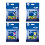 4-PAK Brother oryginalny Tusz LC552 MFC-J3660DW MFC-J3960DW CMYK - 2