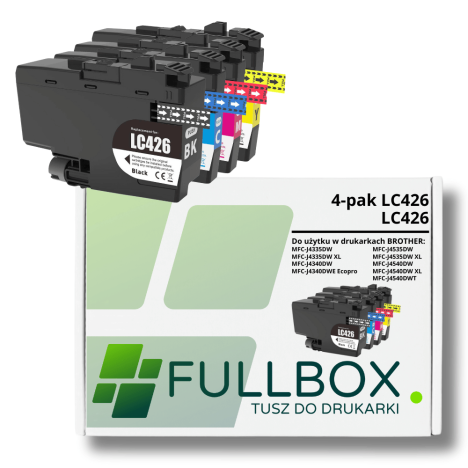FULLBOX 4-pak tusz do BROTHER LC426BK LC426C LC426M LC426Y