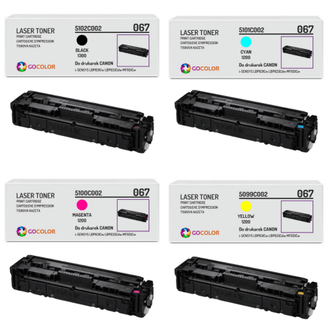 4 X TONER do CANON 067 iSENSYS LBP631Cw LBP633Cdw MF651Cw CMYK Zamiennik 1.3K/3x1.2K