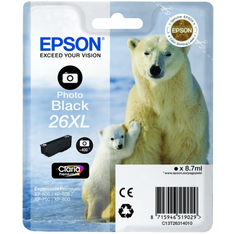 Epson oryginalny tusz 26XL T2631 C13T26314012 photo black