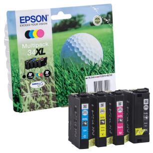 Epson oryginalny tusz 34XL T347640 C13T34764010 WorkForce Pro WF3720 WF3700 Series CMYK 3X 10.8ml/16.3ml 4-pak