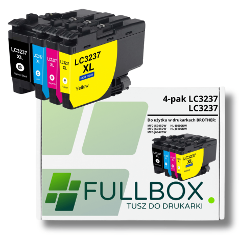 FULLBOX 4-pak TUSZ do BROTHER LC3237BK LC3237C LC3237M LC3237Y