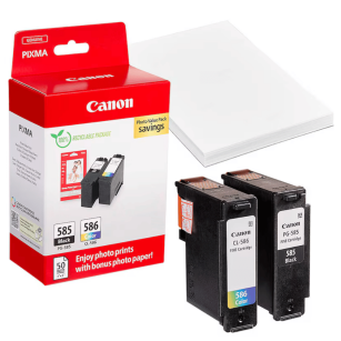Canon oryginalny tusz PG585 + CL586 papier GP501 50ark. 6205C004 Pixma TS7650i TS7750i 2-pak 7.3/9.9ml
