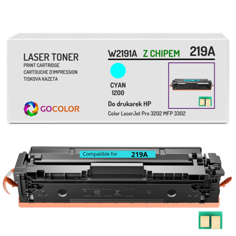 Toner do HP W2191A 219A Color LaserJet Pro MFP 3302 PRO 3202 1,2K cyan Z CHIPEM