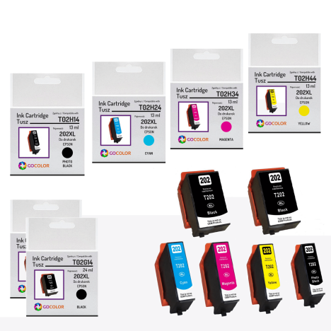6 X TUSZ do EPSON 202XL T02G14 T02H14 T02H24 T02H34 T02H44 zamiennik