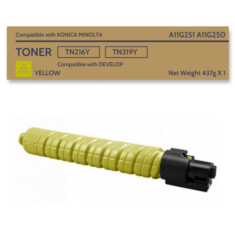 Toner do Konica Minolta TN216Y TN319Y Yellow Bizhub C220/C280/C360; Develop Ineo +220